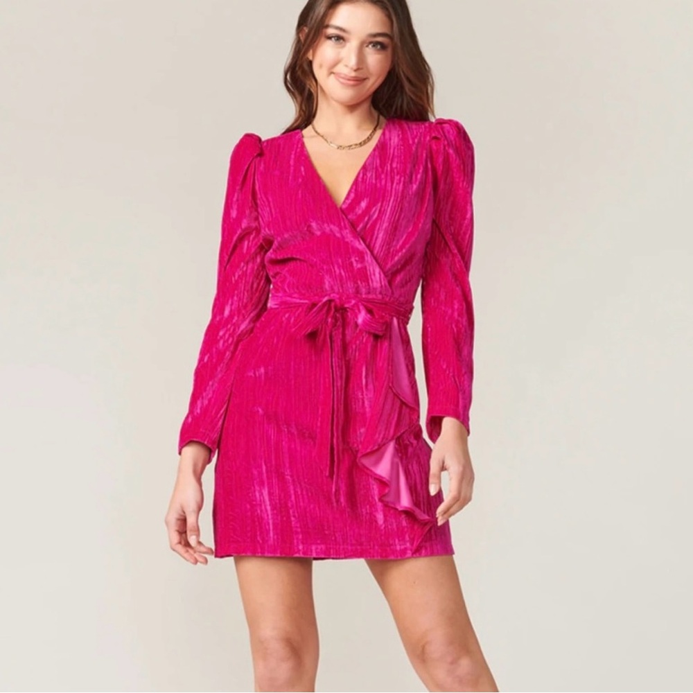 Adelyn Rae Pink Velvet Dress